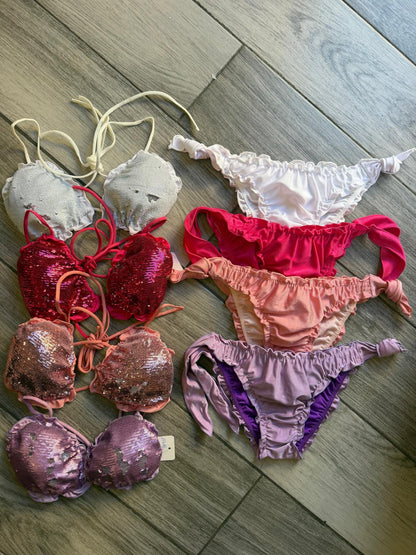 Bikini paillettes mutanda arricciata 17718