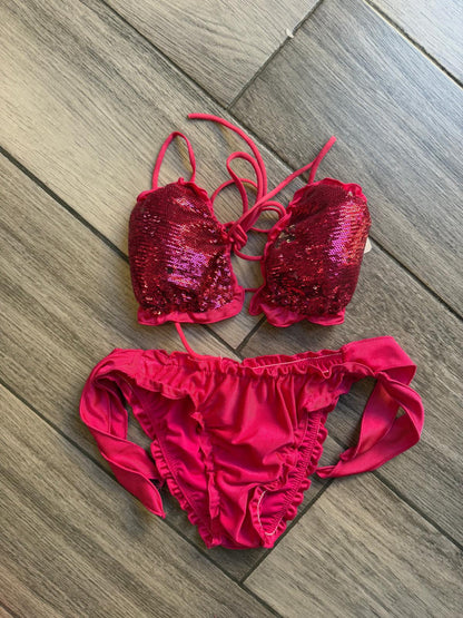 Bikini paillettes mutanda arricciata 17718
