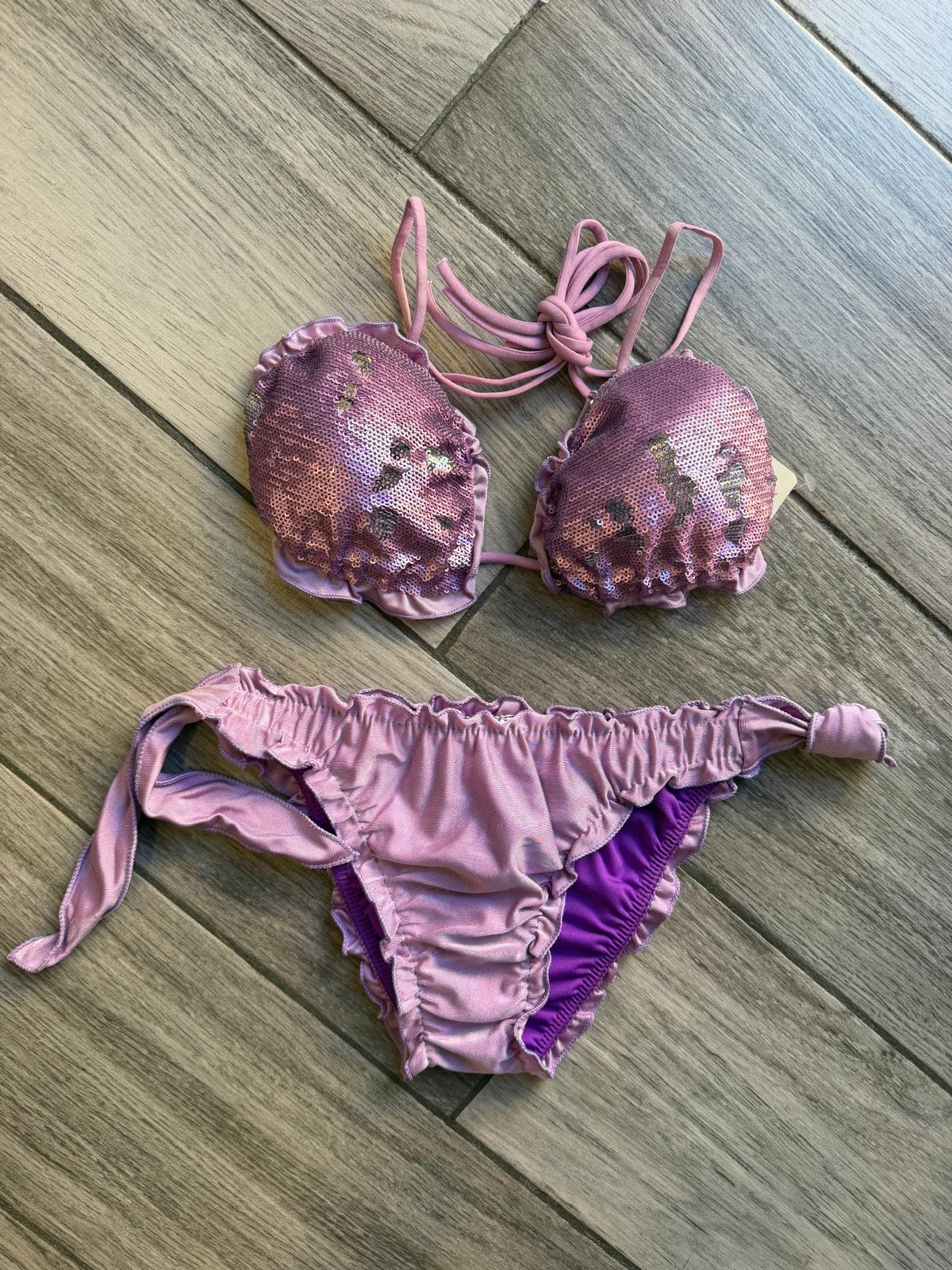 Bikini paillettes mutanda arricciata 17718