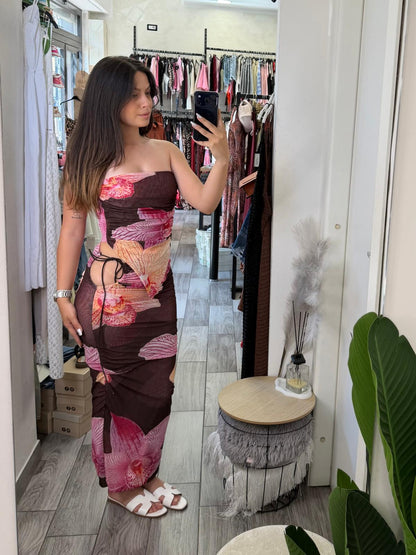 Coordinato gonna lunga e top 9157