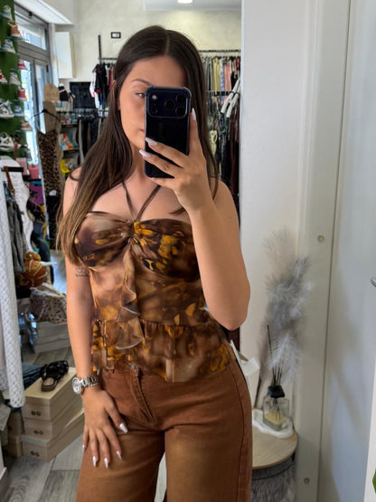 Top velato allaccio al collo 46972
