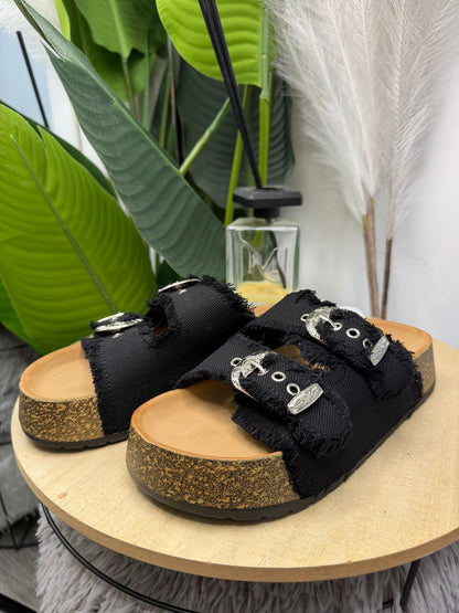 Ciabattina jeans black 0653