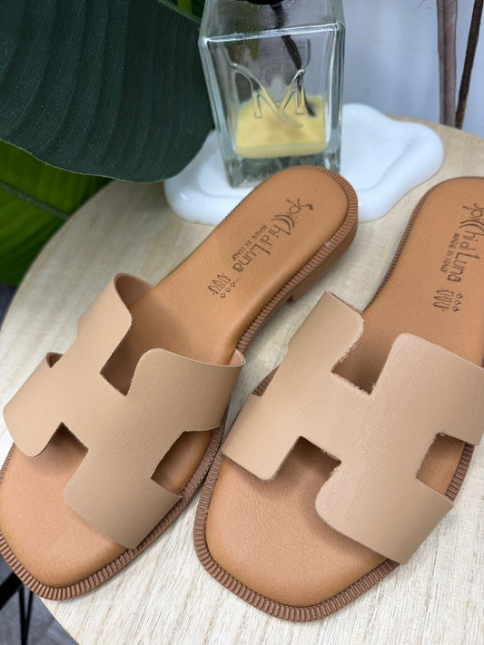 Ciabattina beige made in italy 155