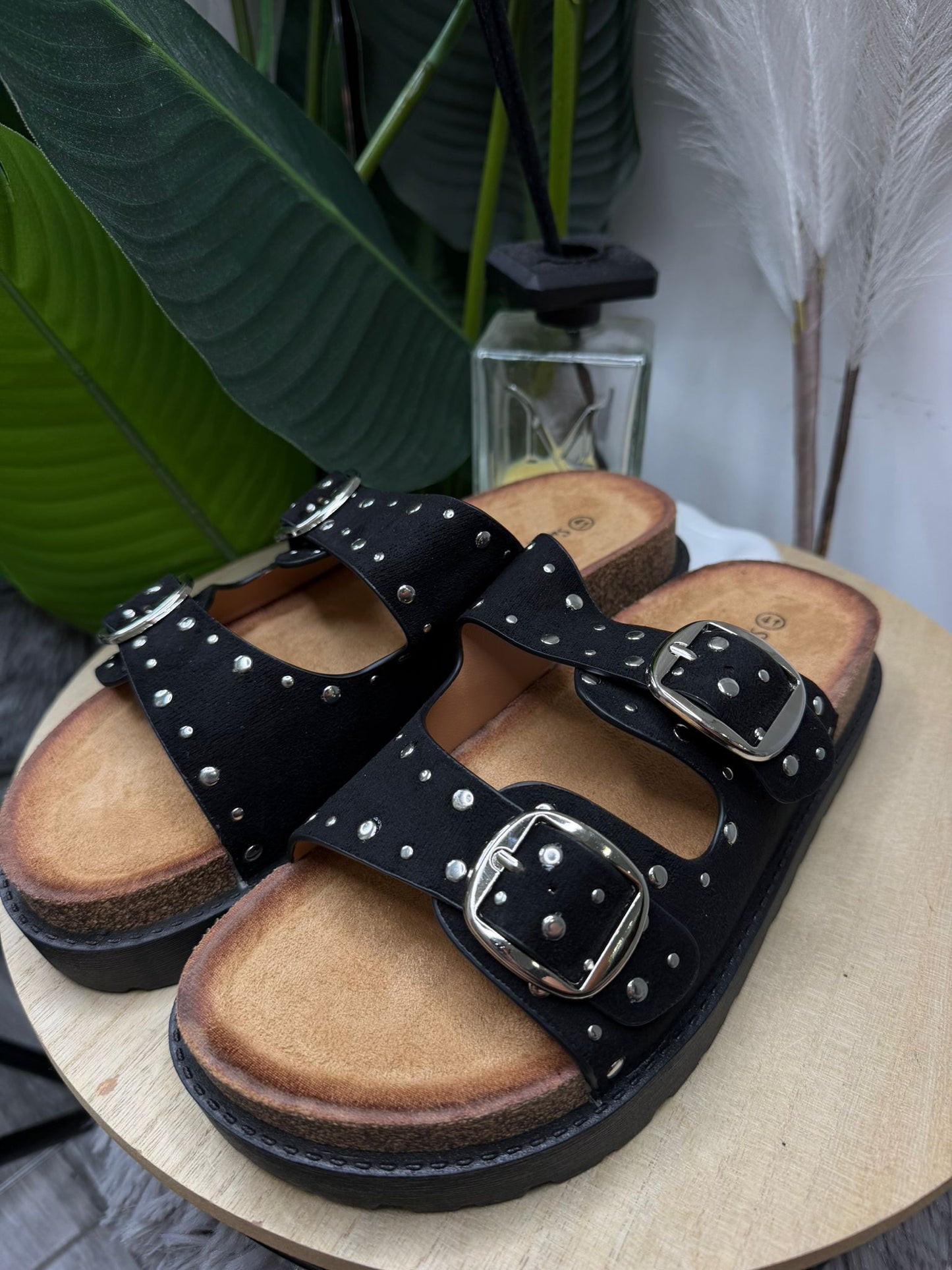 Ciabattina platform borchie 6103
