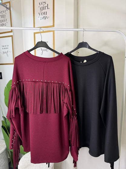 Felpa oversize frange 21695