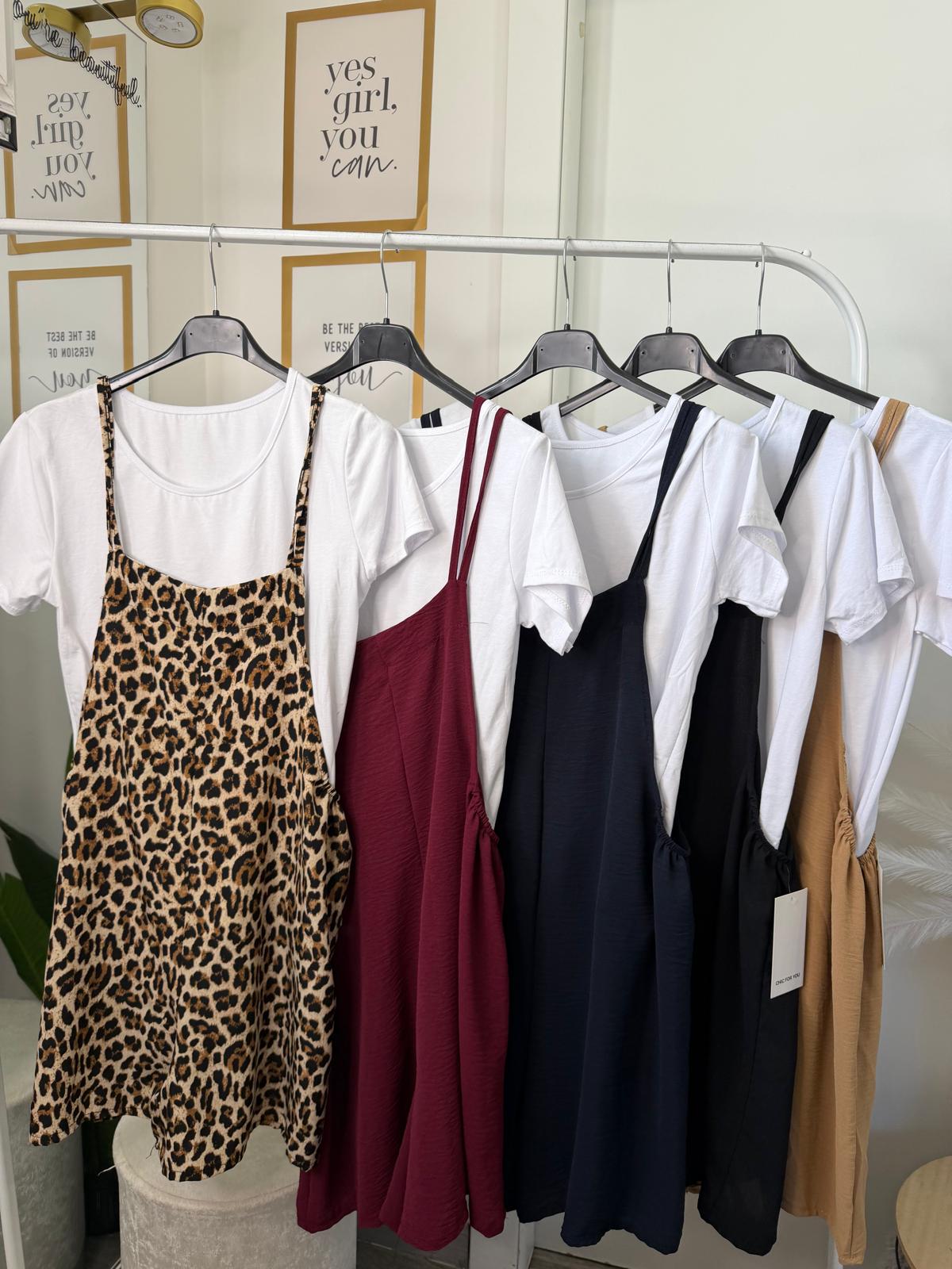 Coordinato jumpsuit e t-shirt bianca basic 6296
