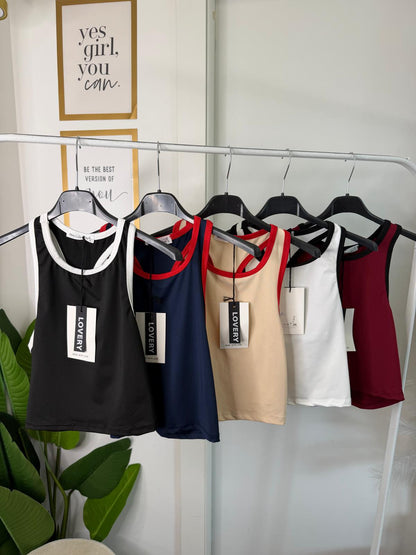 Top crop doppio colore 3370